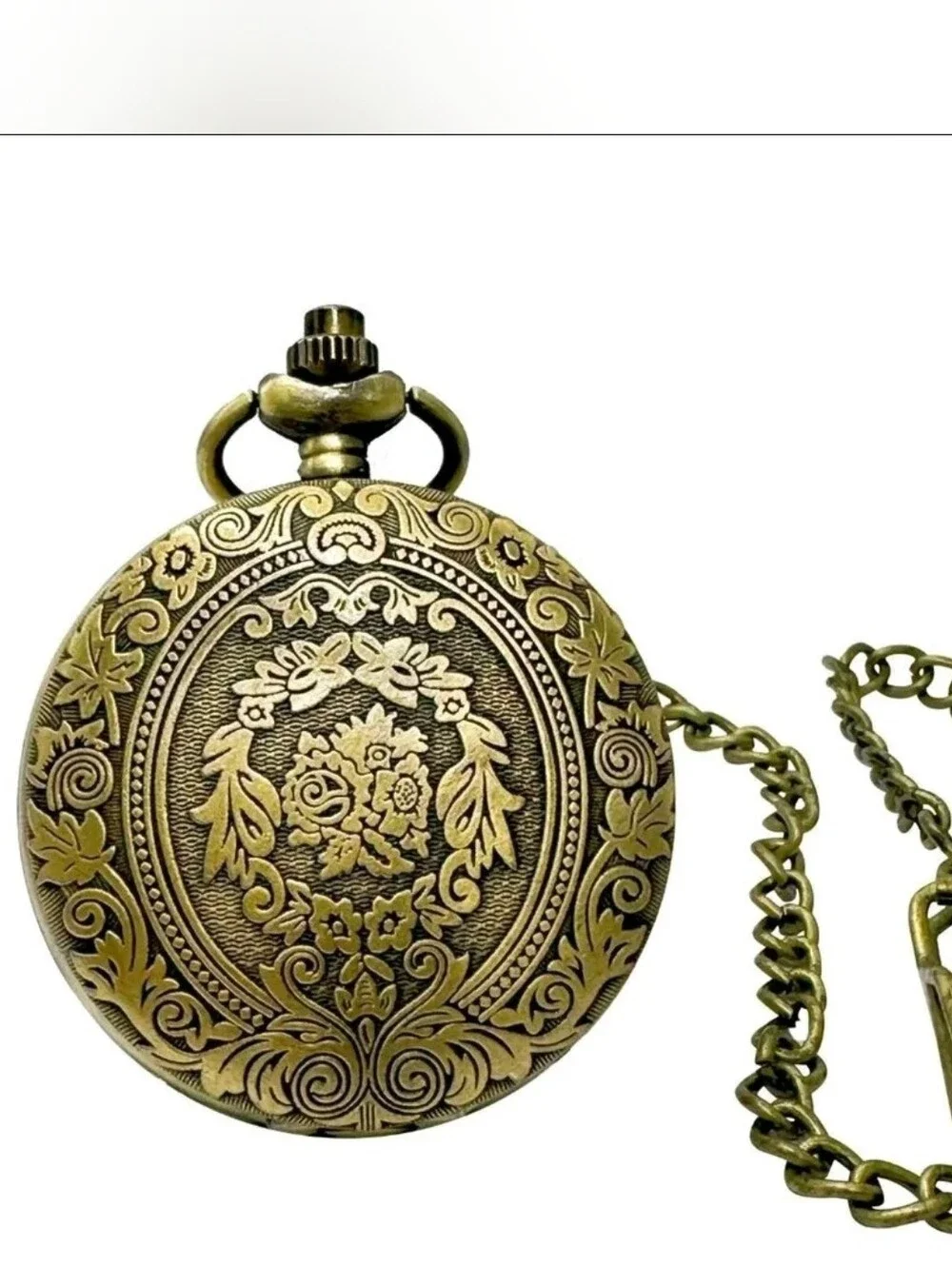 NEW ⏱️ Invicta Vintage Monarch Floral Etched Pocket Watch - 47mm. Bronze 49005